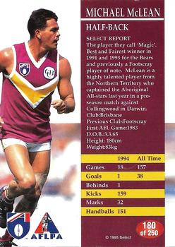 1995 Select AFL #180 Michael McLean Back